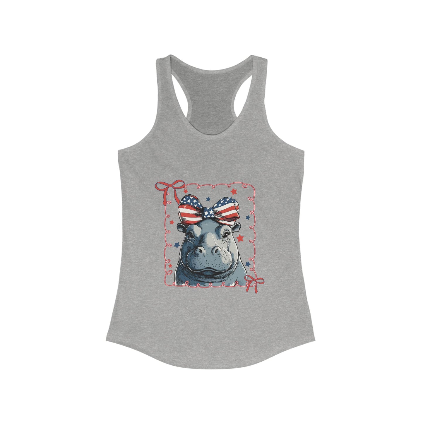 Patriotic Hippo Racerback Tank - Next Level