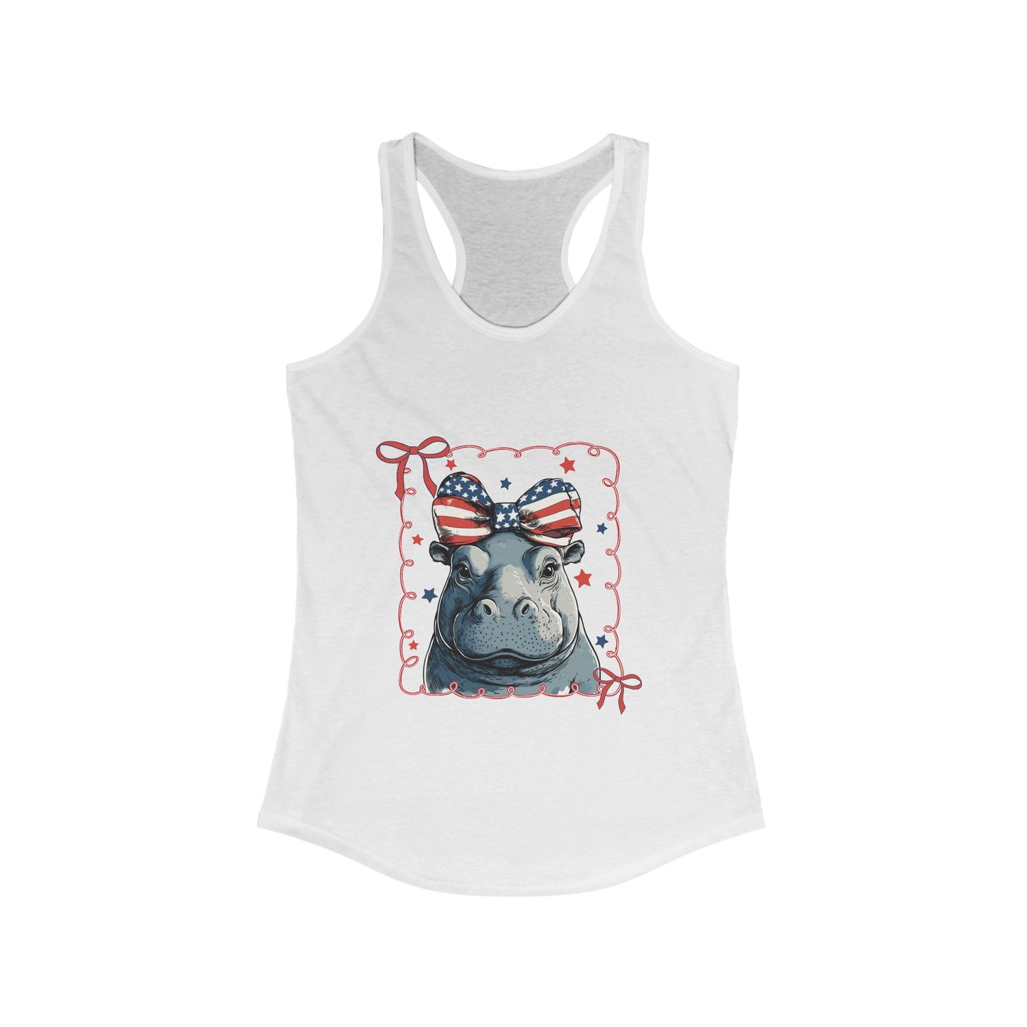 Patriotic Hippo Racerback Tank - Next Level