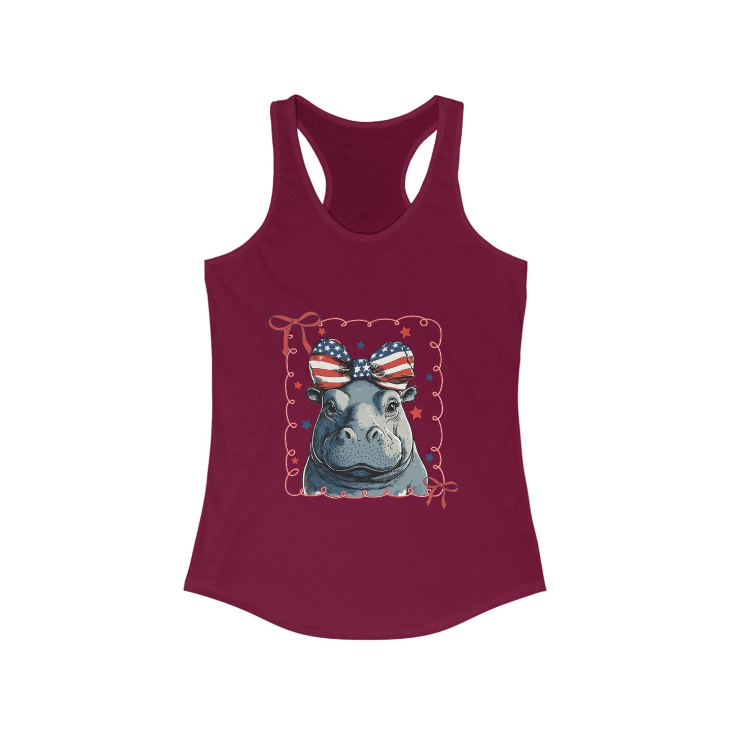 Patriotic Hippo Racerback Tank - Next Level