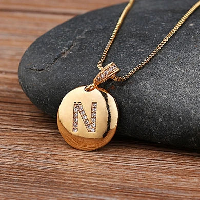Women's Initial Charm Necklace