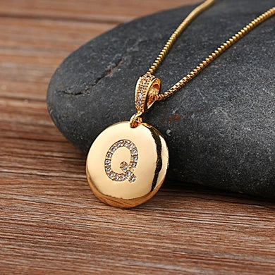 Women's Initial Charm Necklace