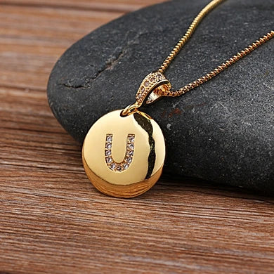 Women's Initial Charm Necklace