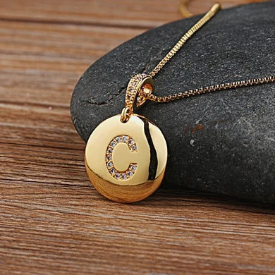 Women's Initial Charm Necklace