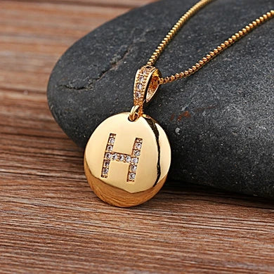Women's Initial Charm Necklace