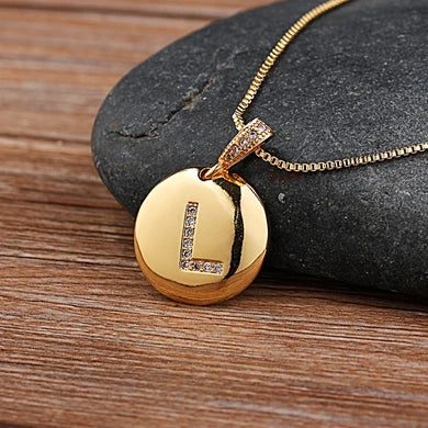 Women's Initial Charm Necklace