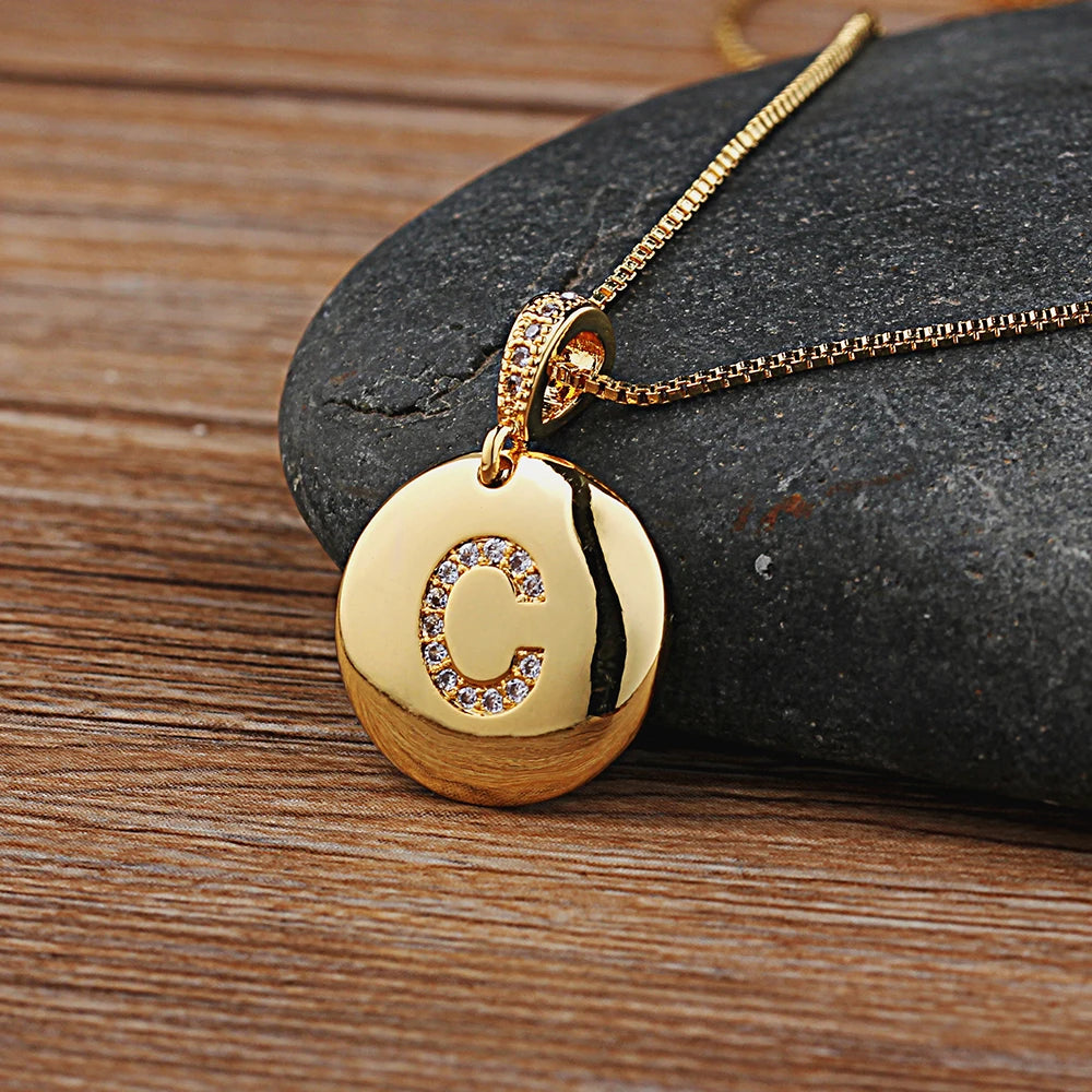Women's Initial Charm Necklace