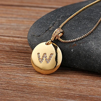 Women's Initial Charm Necklace
