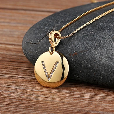 Women's Initial Charm Necklace