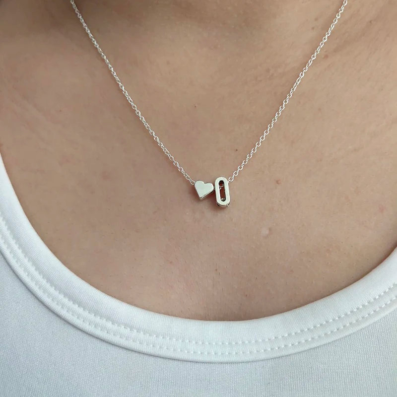 Women's Alphabet Heart Pendant Necklace