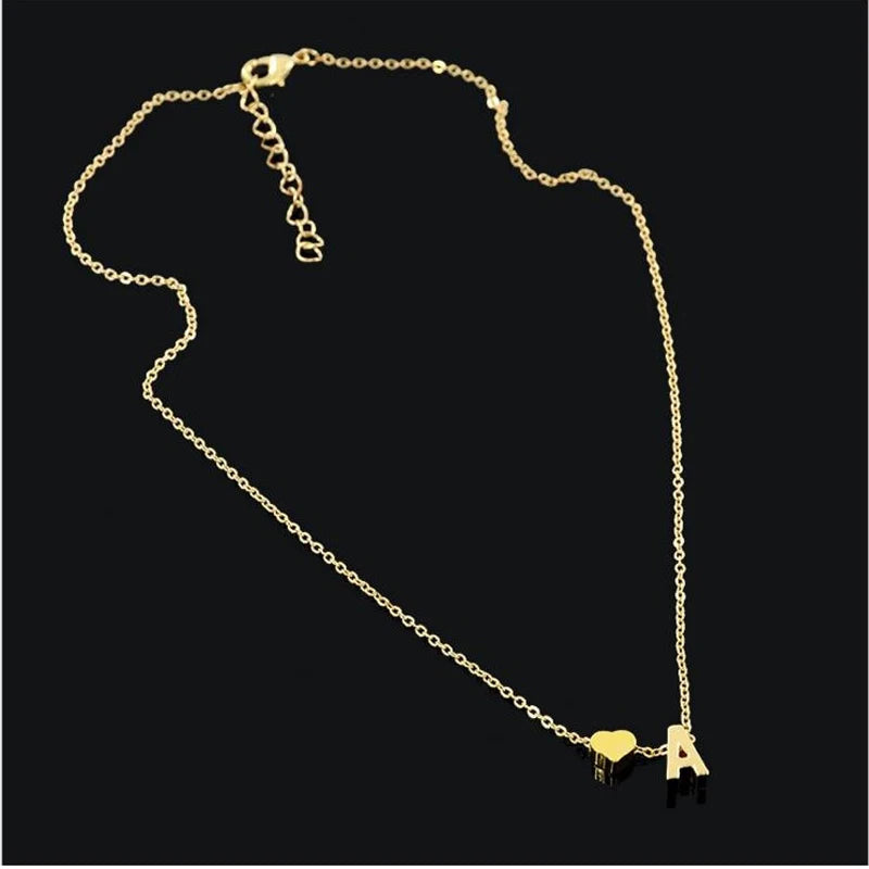 Women's Alphabet Heart Pendant Necklace