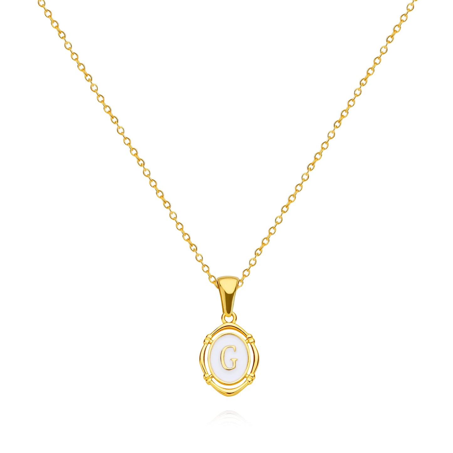 Women's Enamel Initial Necklace