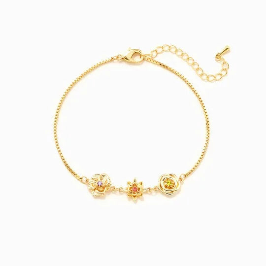 Women's Birthstone Flower Bracelet