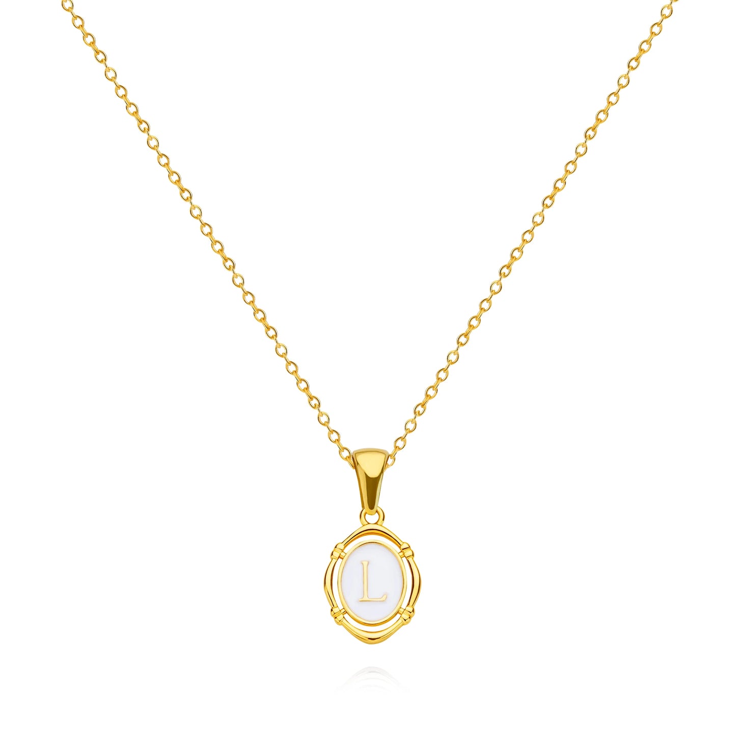 Women's Enamel Initial Necklace