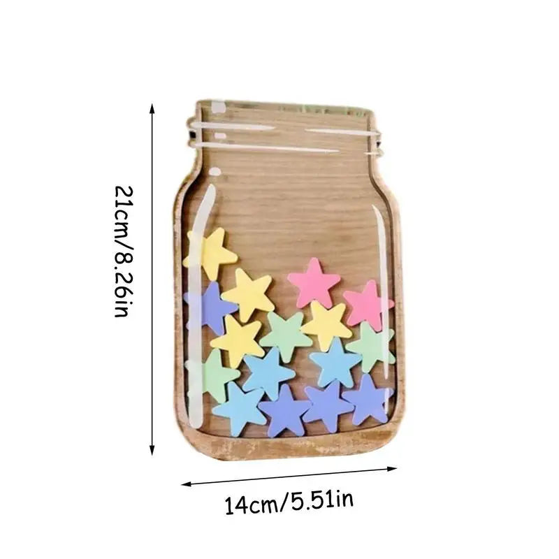 Wooden Reward Jar with Star Tokens