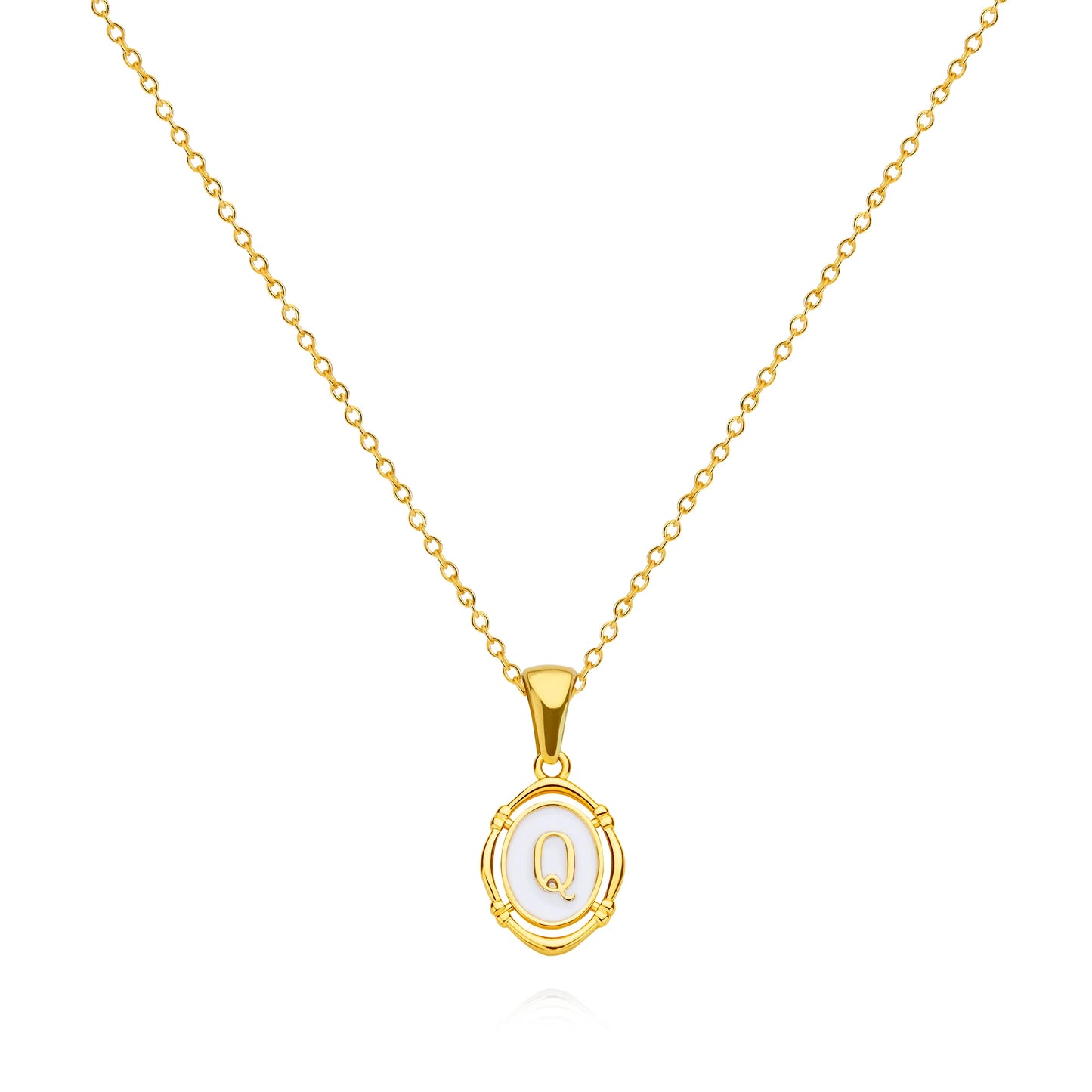 Women's Enamel Initial Necklace