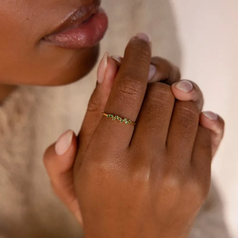 Gold Cluster Birthstone Ring