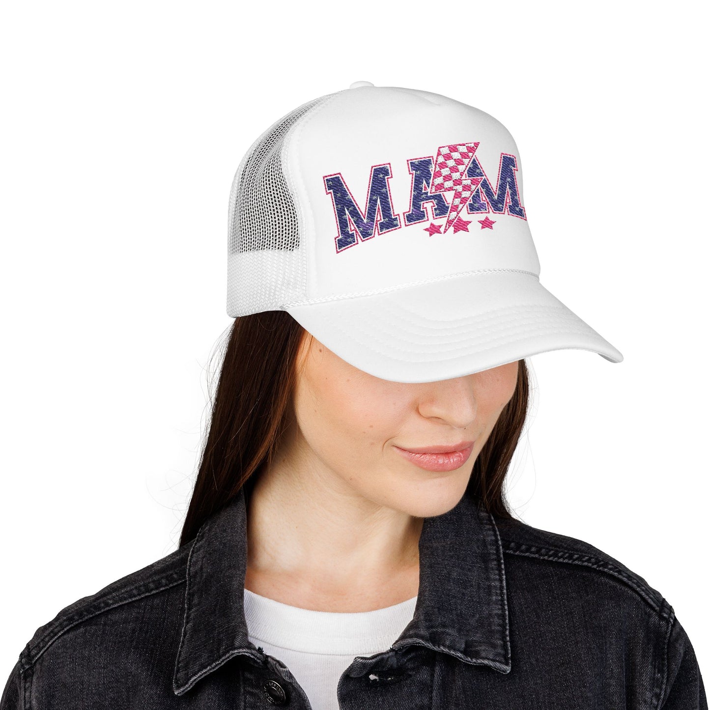 Red White and Blue MAMA Foam Trucker Hat