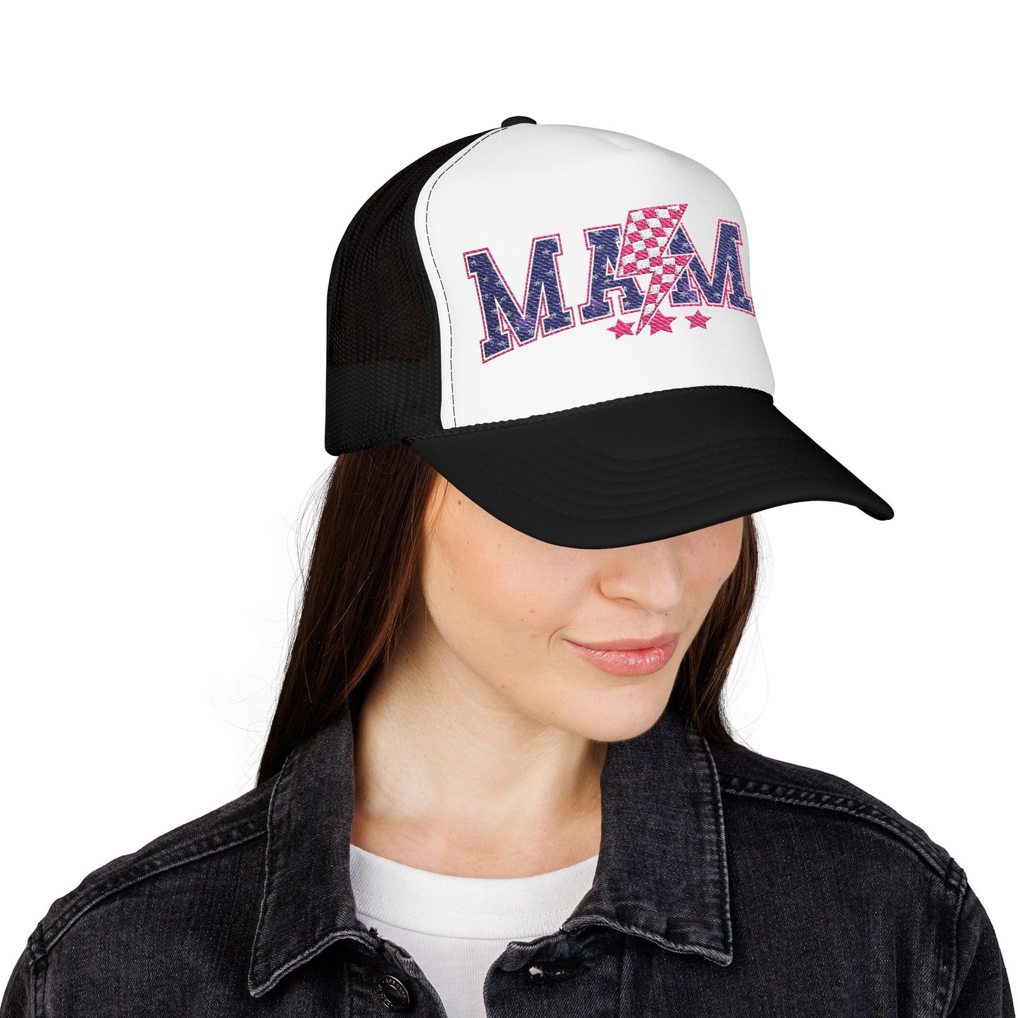 Red White and Blue MAMA Foam Trucker Hat