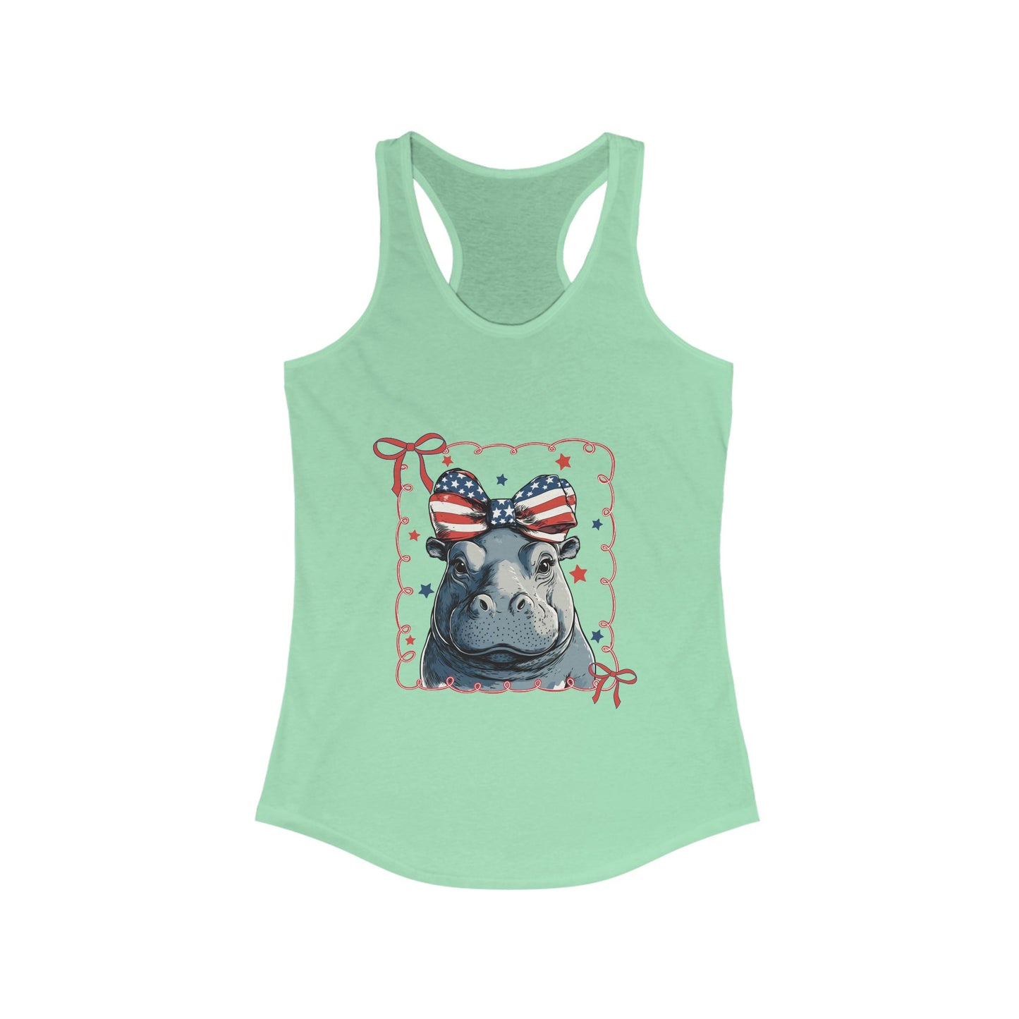 Patriotic Hippo Racerback Tank - Next Level