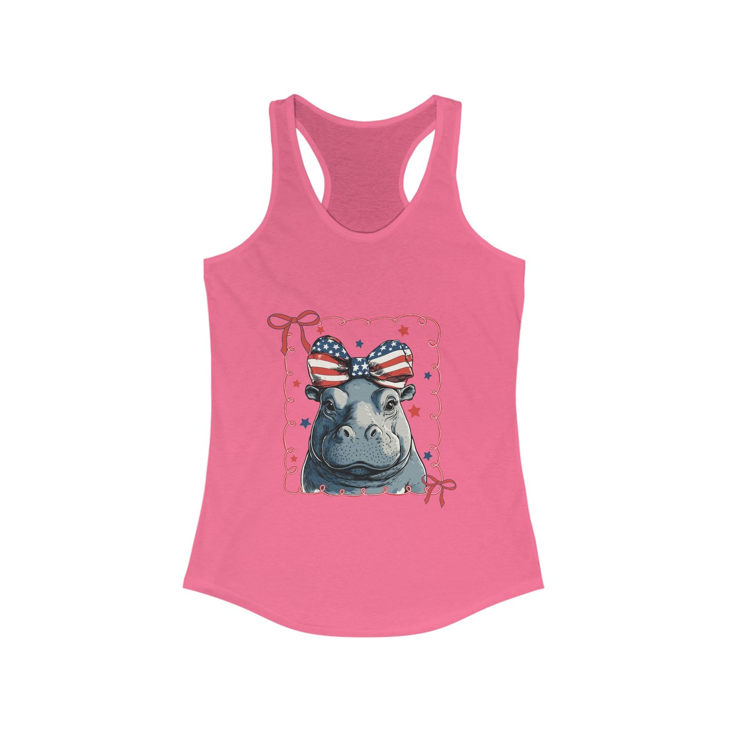 Patriotic Hippo Racerback Tank - Next Level