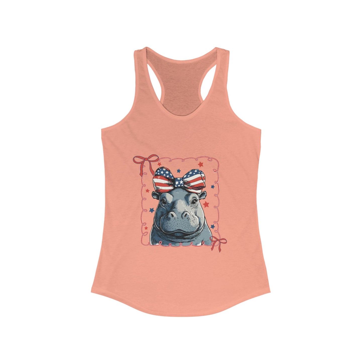 Patriotic Hippo Racerback Tank - Next Level