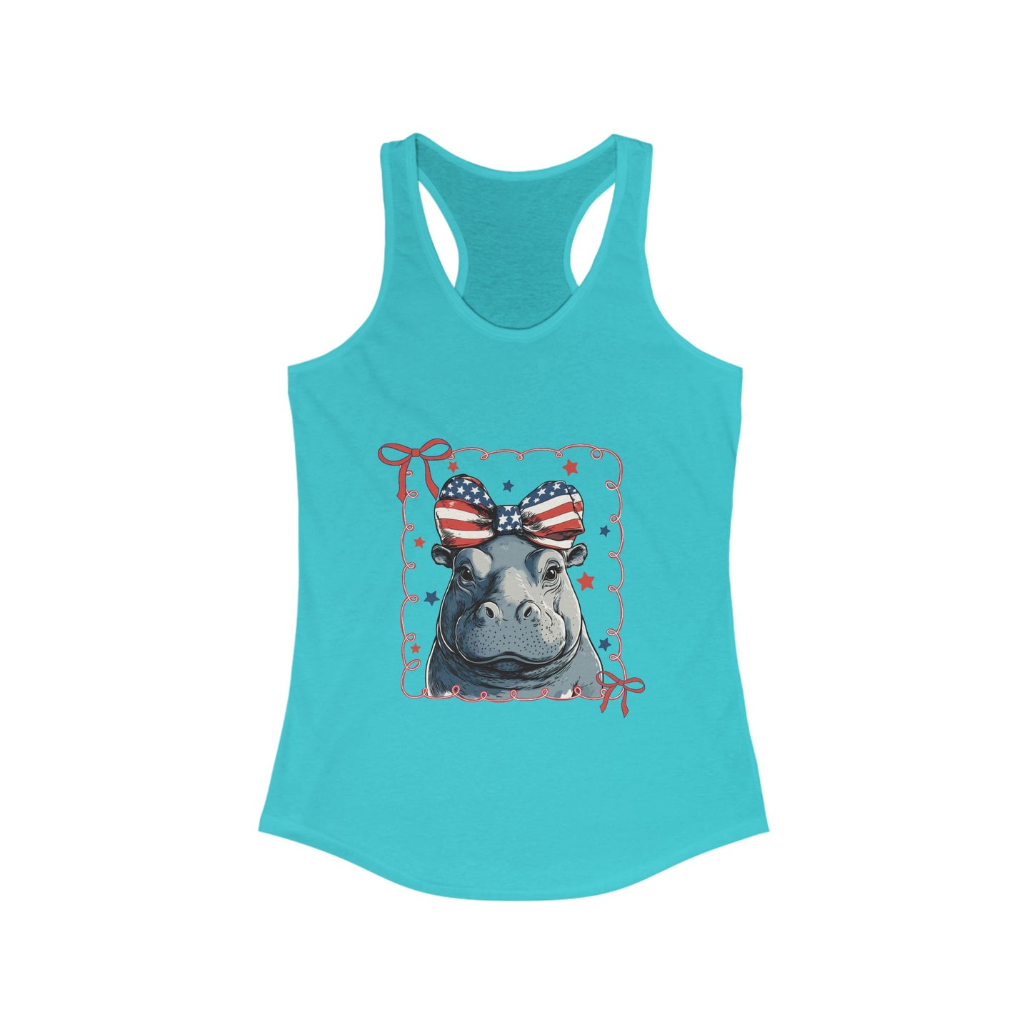 Patriotic Hippo Racerback Tank - Next Level