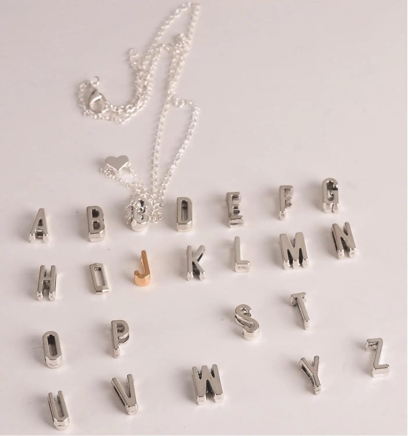 Women's Alphabet Heart Pendant Necklace