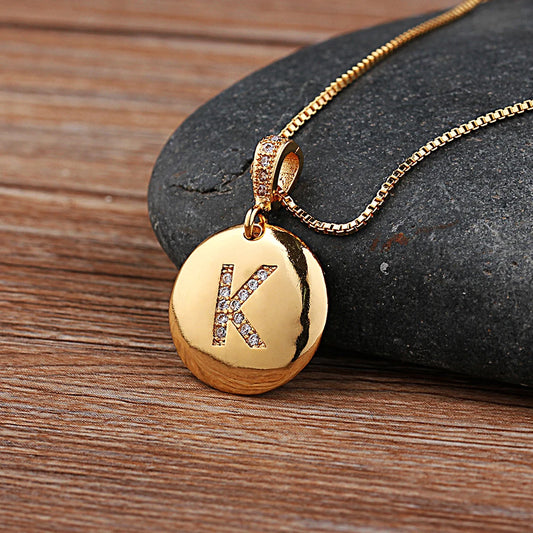 Women's Initial Charm Necklace