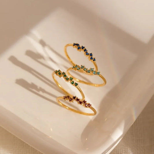 Gold Cluster Birthstone Ring